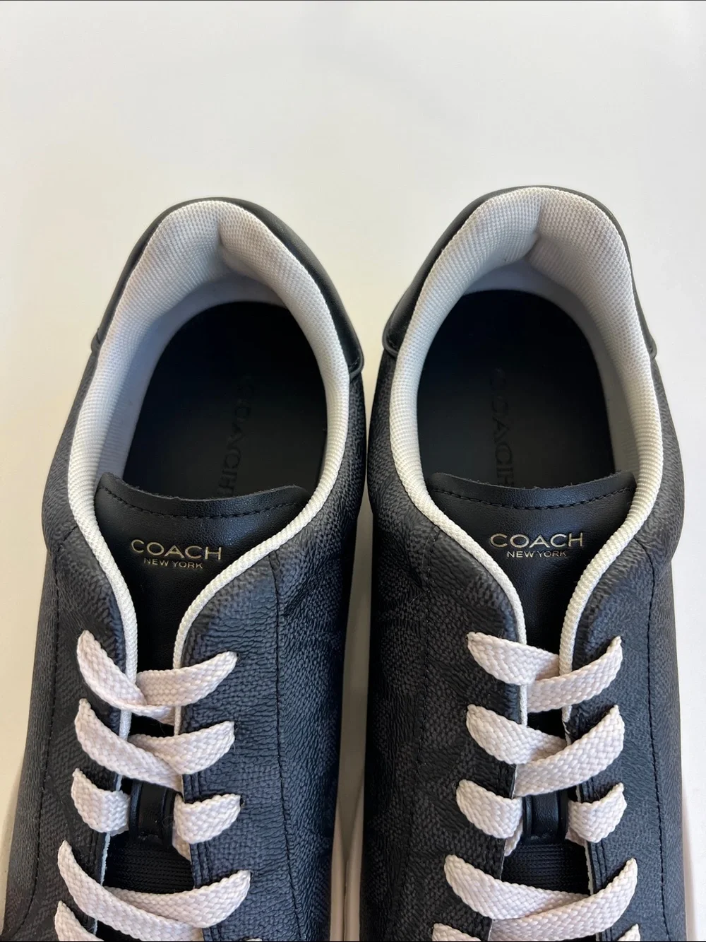 Coach high line signature C logo print charcoal black lace up sneakers 11